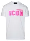 Dsquared2 Icon Blur Print Cotton Crew-neck T-shirt In White