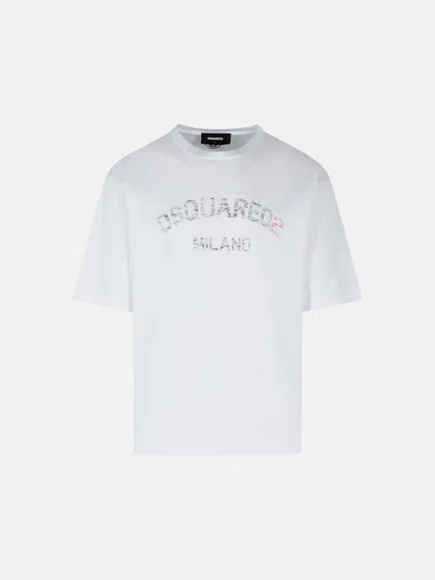 Dsquared2 White Cotton T-shirt