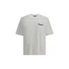 Dsquared2 Men White T-shirt With Embroidered Logo On The Chest In Cotton Man In Gray