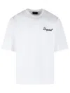 Dsquared2 Men White T-shirt With Embroidered Logo On The Chest In Cotton Man In Multi