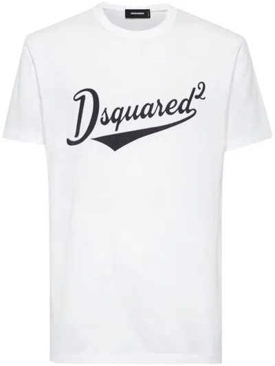 DSQUARED2 WHITE COTTON T-SHIRT WITH LOGO