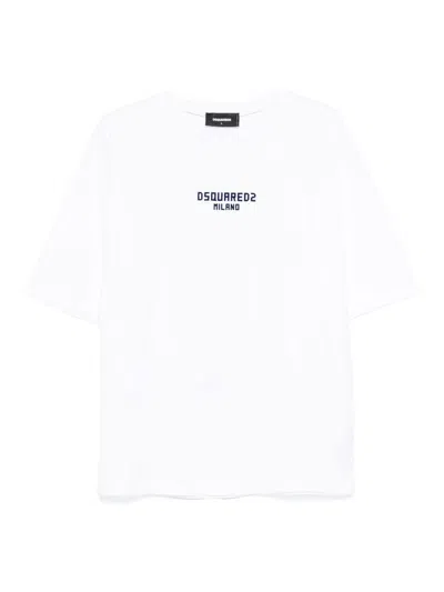 DSQUARED2 WHITE COTTON T-SHIRT WITH LOGO