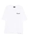 Dsquared2 Men White T-shirt With Embroidered Logo On The Chest In Cotton Man In White