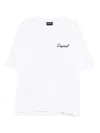 Dsquared2 Men White T-shirt With Embroidered Logo On The Chest In Cotton Man In White