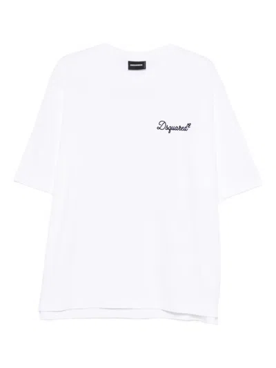 DSQUARED2 White cotton T-shirt with logo DSQUARED2