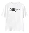 Dsquared2 Men White Crew Neck T-shirt With Raised Collar And Maxi Logo On The Front In Cotton Man In White