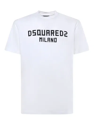 DSQUARED2 DSQUARED2 WHITE COTTON T-SHIRT