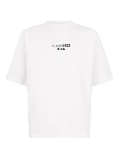 Dsquared2 Logo-embroidered Crewneck T-shirt In White