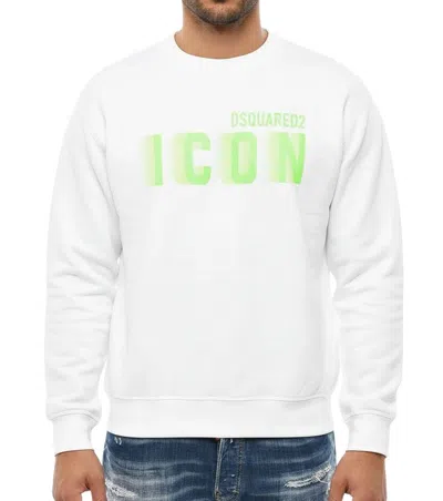 DSQUARED2 MEN WHITE CREW NECK SWEATSHIRT