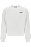 Dsquared2 White Crew Neck Sweatshirt In Cotton With Embroidered Logo
