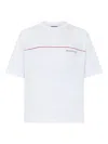 Dsquared2 Men White Crewneck T-shirt With Logo Lettering On The Front In Cotton Man In White