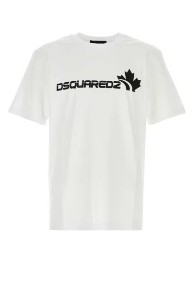 DSQUARED2 WHITE CREWNECK LOGO T-SHIRT