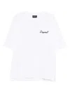 Dsquared2 Men White T-shirt With Embroidered Logo On The Chest In Cotton Man In White