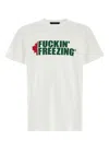 Dsquared2 White Crewneck T-shirt With Print On The Front And Logo Lettering On The Rear In Cotton Man In White