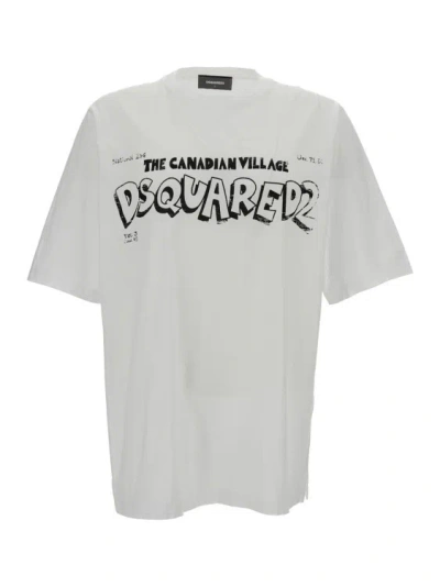 Dsquared2 White Graphic T-shirt