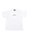 Dsquared2 White Crewneck T-shirt With Logo Lettering On The Front In Cotton Boy In White