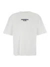Dsquared2 Men White Crewneck T-shirt With Logo Lettering On The Front In Cotton Man In White