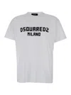 Dsquared2 White Crewneck T-shirt With Logo Lettering On The Front In White