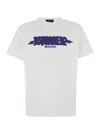 Dsquared2 White Crewneck T-shirt With Logo Print On The Front In Cotton Man In White