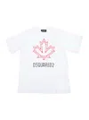 Dsquared2 T-shirt With Maple Leaf Outline In White