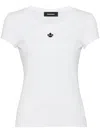 Dsquared2 Ribbed Cotton T-shirt In White