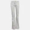 Dsquared2 White Cropped Wide Leg Denim Jeans In White