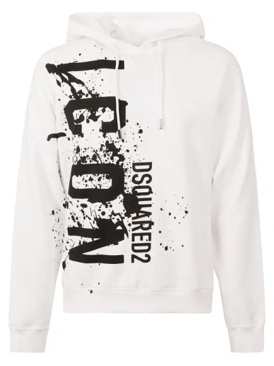 Dsquared2 White Drawstring Hood Sweaters