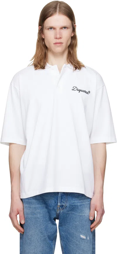 Dsquared2 White ' Signature' Tennis Fit Polo