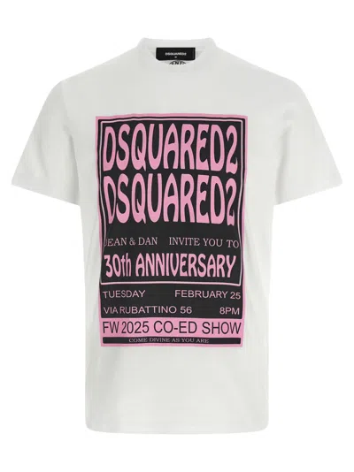 DSQUARED2 MEN WHITE FASHION SHOW T-SHIRT, XL LUXURY T-SHIRTS FOR MEN DARVEYS