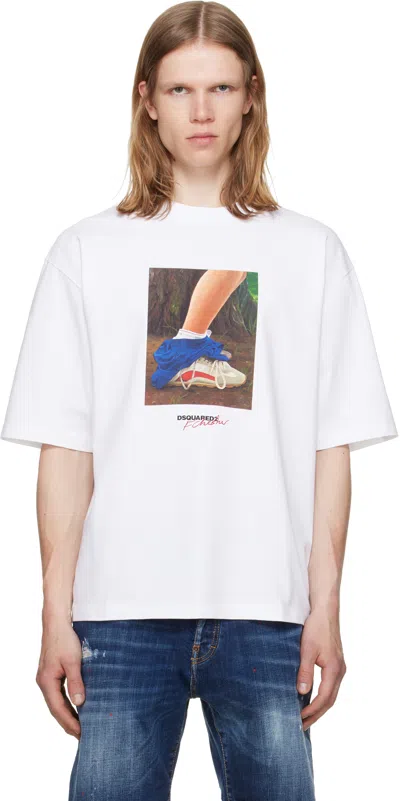 Dsquared2 White Felix Chesher Edition Loose Fit T-shirt