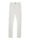 Dsquared2 White Five-pocket Pants With Logo Patch On The Back In Cotton Man