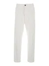 Dsquared2 White Five-pocket Pants With Logo Patch On The Back In Cotton Man In White