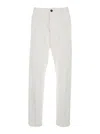 Dsquared2 White Five-pocket Pants With Logo Patch On The Back In Cotton Man In White