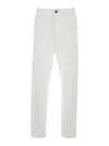 Dsquared2 White Five-pocket Pants With Logo Patch On The Back In Cotton Man In Multicolor