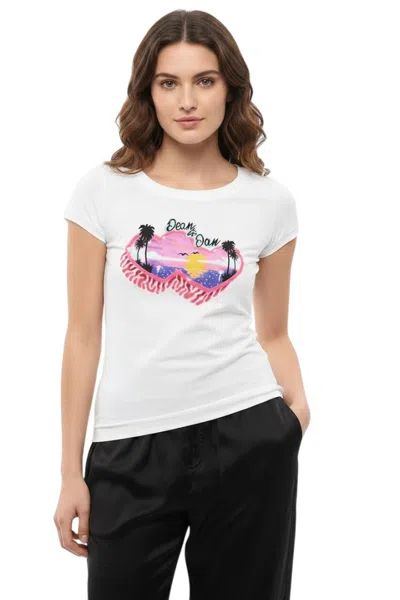 DSQUARED2 WHITE GRAPHIC CREW NECK T-SHIRT