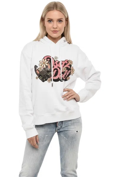 Dsquared2 White Graphic Hood Sweatshirt