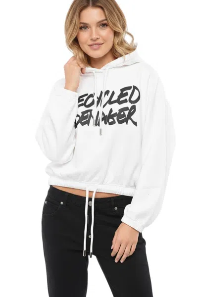 Dsquared2 White Graphic Hood Sweatshirt In Black