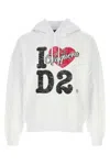 Dsquared2 Graphic Print Hooded Sweatshirt Drawstring In White