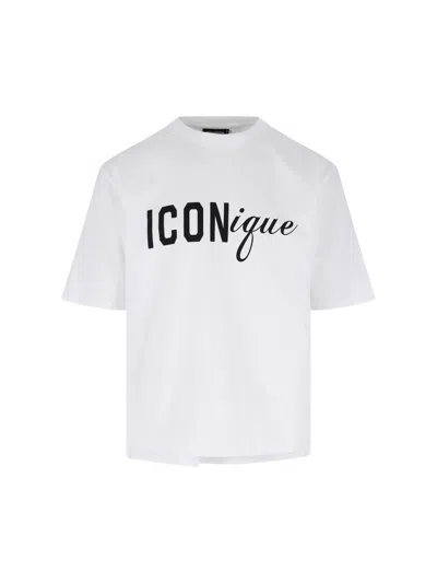 DSQUARED2 WHITE ICONIQUE LOGO CREW NECK T-SHIRT