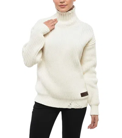 Dsquared2 White Knitted Turtle Neck Jumper