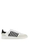 Dsquared2 White And Black Low Top Sneakers With Contrasting Bands In Leather Man