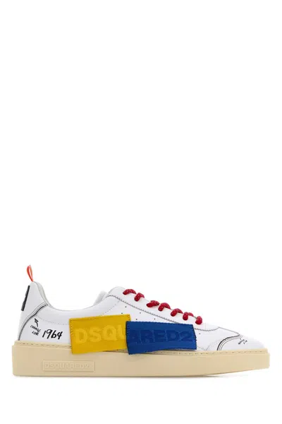 Dsquared2 Dsquared Men White Leather Rider Sneakers