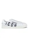 Dsquared2 White Leather Sneakers With Iconic Logo Detail In White