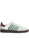 Dsquared2 White Leather Sneakers With Side Stripe Detailing In Gray