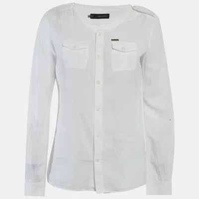 Pre-owned Dsquared2 White Linen Button Up Shirt M