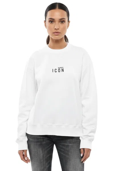 Dsquared2 White Logo Crew Neck Sweatshirt