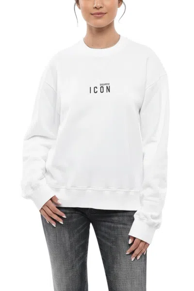 Dsquared2 White Logo Crew Neck Sweatshirt