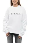Dsquared2 White Logo Crew Neck Sweatshirt In White