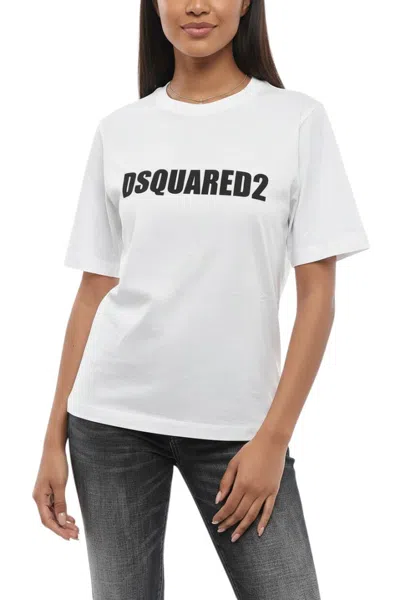 Dsquared2 White Logo Crew Neck T-shirt