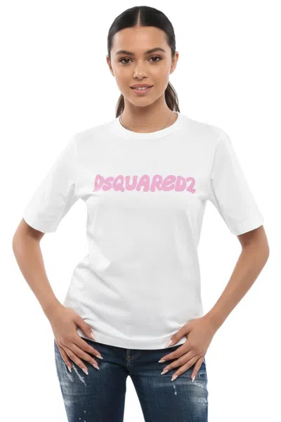 Dsquared2 White Logo Crew Neck T-shirt